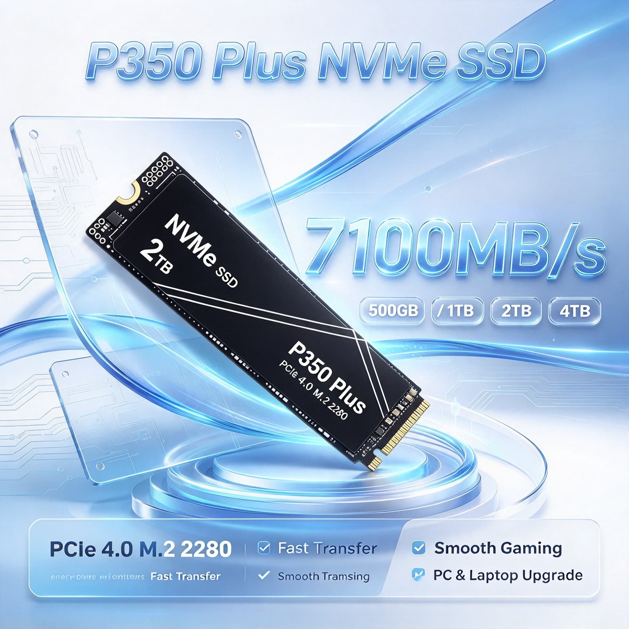 M.2 Nvme 4Tb Pcie 4.0 Ssd - P350 Plus NVMe SSD 500 ГБ